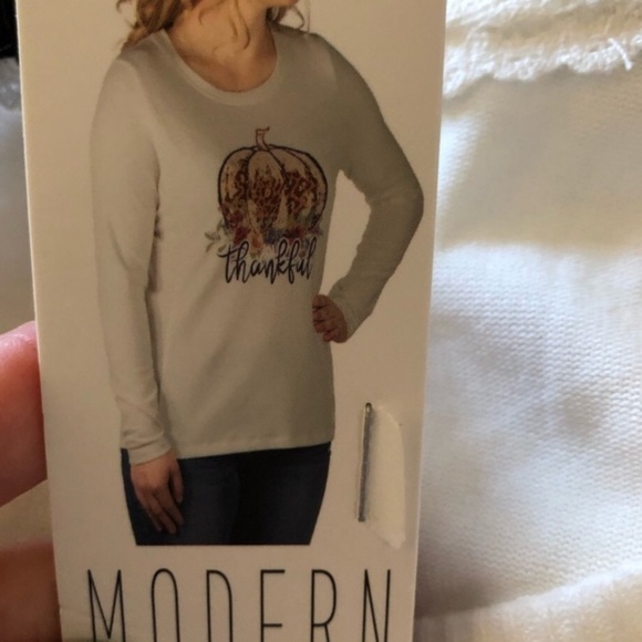 NWT Leopard Pumkin Thankful Long Sleeves Shirt - Picture 13 of 16